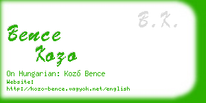 bence kozo business card